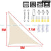 5x5x7.1m Triangle Uv Block Sun Shade Sail Perfection