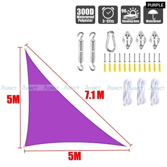 5x5x7.1m Triangle Uv Block Sun Shade Sail Perfection