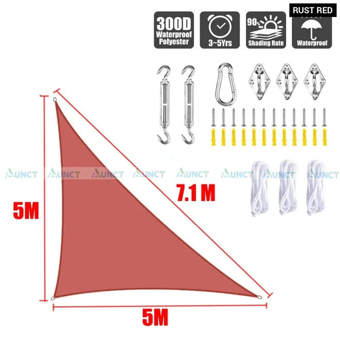 5x5x7.1m Triangle Uv Block Sun Shade Sail Perfection