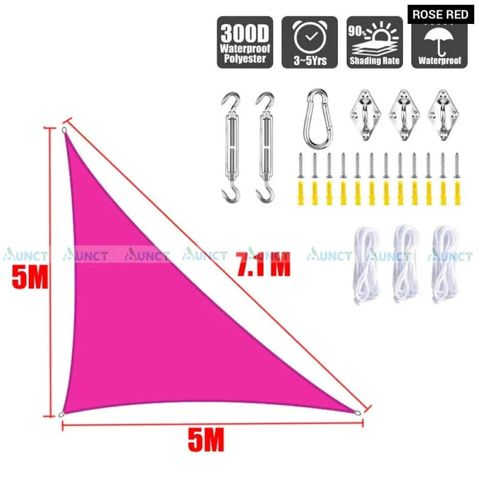 5x5x7.1m Triangle Uv Block Sun Shade Sail Perfection