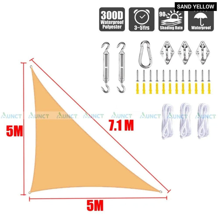 5x5x7.1m Triangle Uv Block Sun Shade Sail Perfection