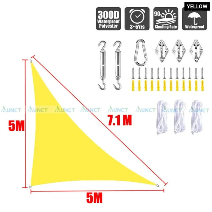 5x5x7.1m Triangle Uv Block Sun Shade Sail Perfection
