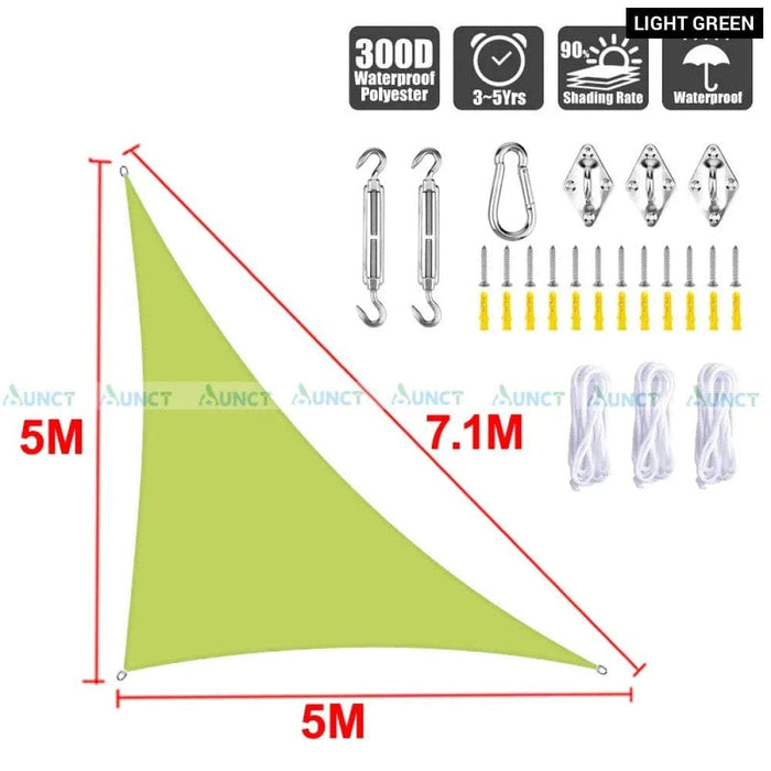 5x5x7.1m Triangle Uv Block Sun Shade Sail Perfection