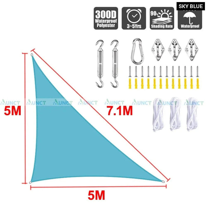 5x5x7.1m Triangle Uv Block Sun Shade Sail Perfection