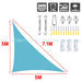 5x5x7.1m Triangle Uv Block Sun Shade Sail Perfection