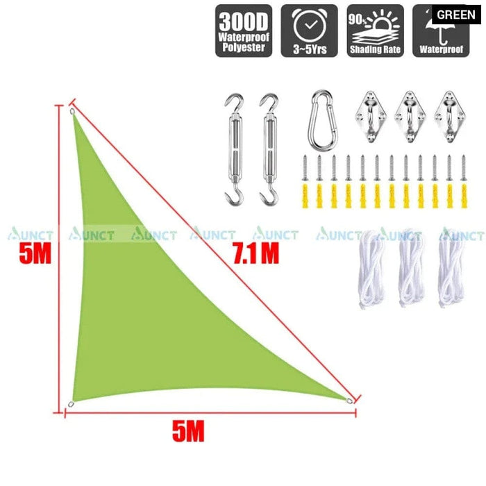 5x5x7.1m Triangle Uv Block Sun Shade Sail Perfection