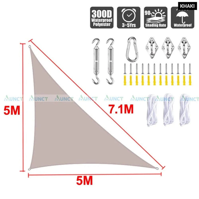 5x5x7.1m Triangle Uv Block Sun Shade Sail Perfection