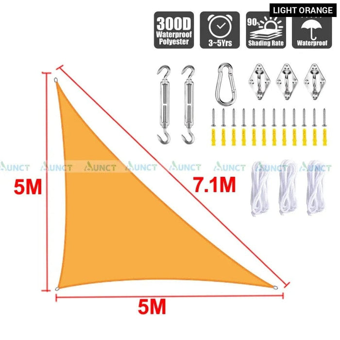 5x5x7.1m Triangle Uv Block Sun Shade Sail Perfection