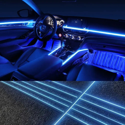6 In 1 Car Interior Fiber Strip With 18 Backlight Rgb Lights