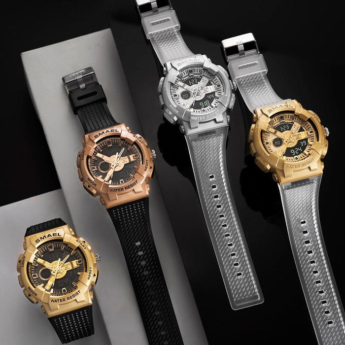 6 in 1 Dual Display Waterproof Sport Watch