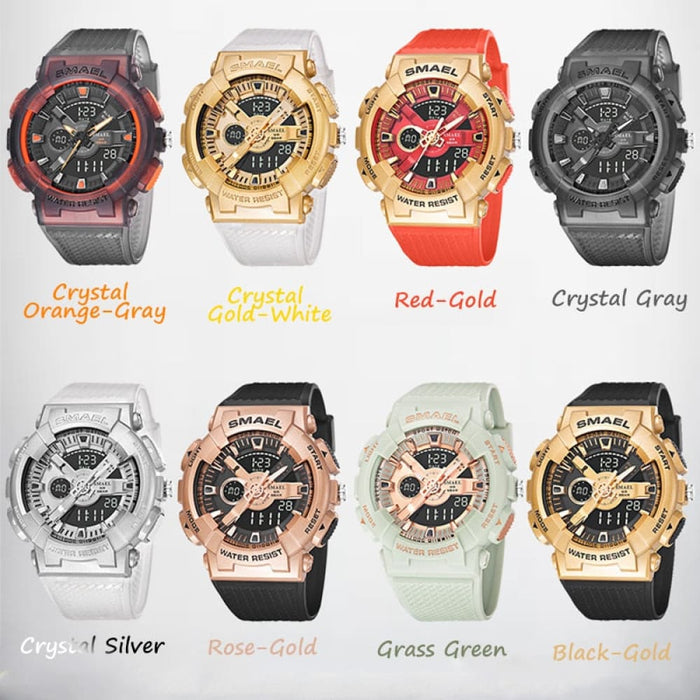 6 in 1 Dual Display Waterproof Sport Watch