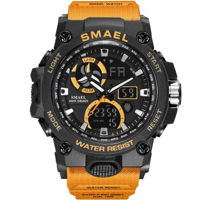 6 in 1 Men’s 50m Waterproof Dual Time Digital Sport Wrist