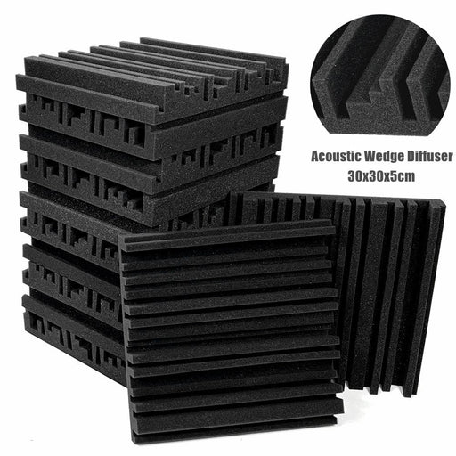 6 12 24pcs Acoustic Soundproof Foam Panel With Tapes
