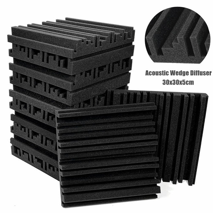 6 12 24pcs Acoustic Soundproof Foam Panel with Tapes