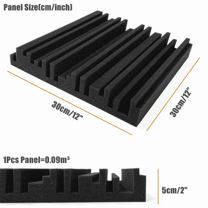 6 12 24pcs Acoustic Soundproof Foam Panel with Tapes