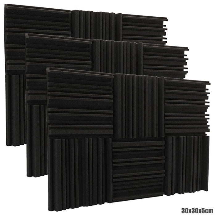 6 12 24pcs Acoustic Soundproof Foam Panel with Tapes