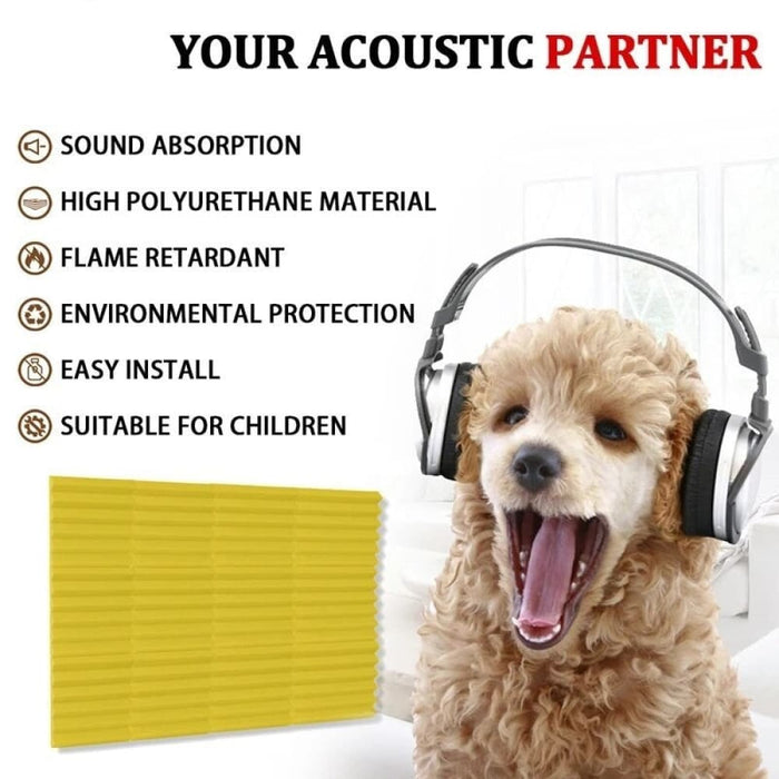 6 - 24 Pcs Acoustic Foam Panel Wedge Studio Soundproofing