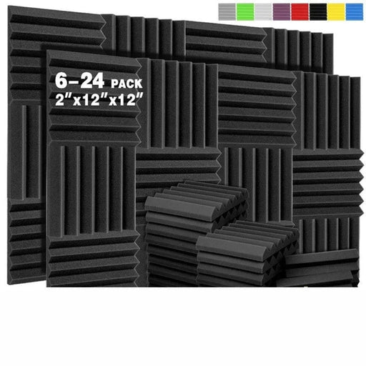 6 - 24 Pcs Acoustic Foam Panels Soundproofing Noise