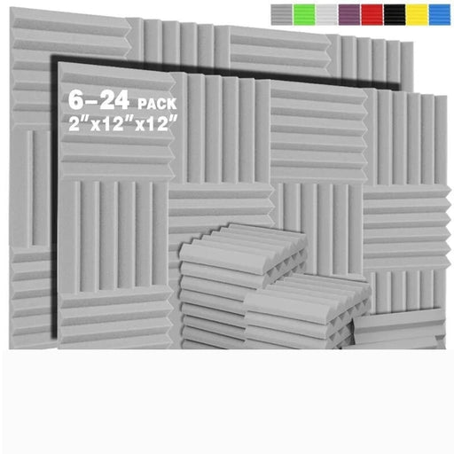 6 - 24 Pack Acoustic Foam Wedge Studio Soundproofing Panels