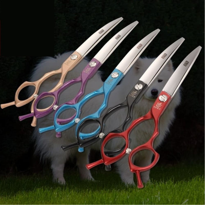 6.5 7.0inch Jp440c Curved Thinning Straight Scissors Dog