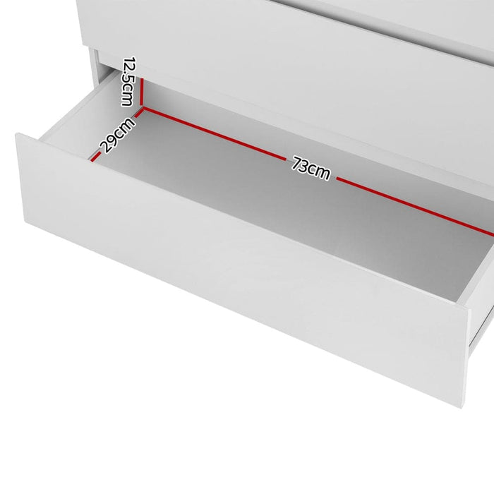 6 Chest of Drawers - Pepe White