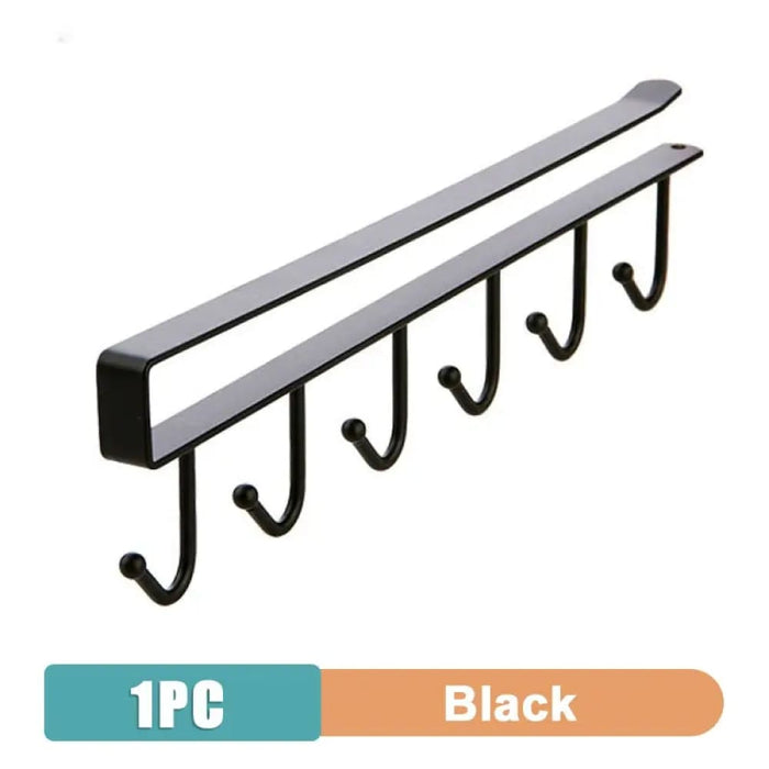 6 Hook Mug Holder For Kitchen Cabinet Storage