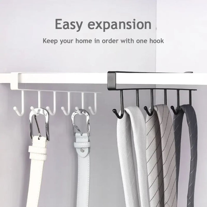 6 Hook Mug Holder For Kitchen Cabinet Storage