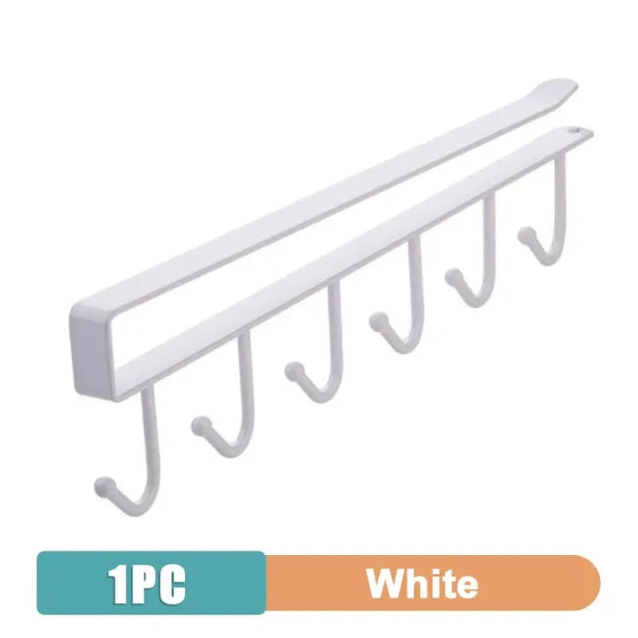 6 Hook Mug Holder For Kitchen Cabinet Storage