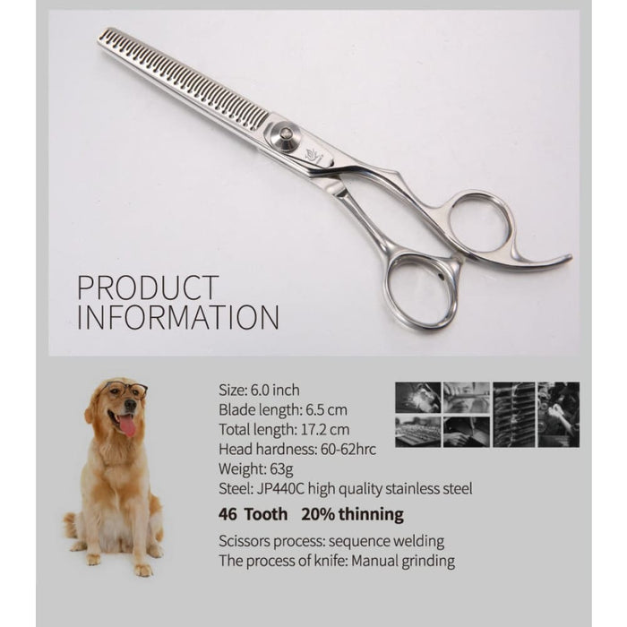 6 Inch Dog Grooming Scissors Pet Professional Thinning