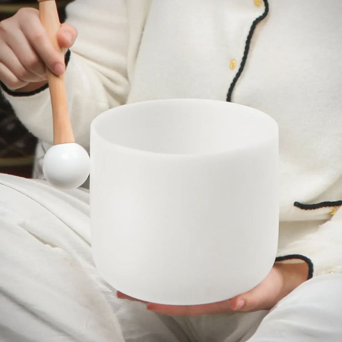 6 Inch Perfect Pitch Cdefgab Note Frosted Quartz Crystal