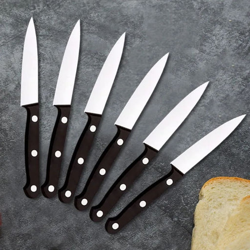 6 Pack Black Fruit Knife Professional Chef For Peeling Anti