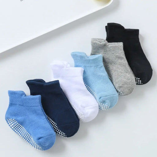 6 Pairs Cotton Baby Anti Slip Socks For Boys Girls Low Cut