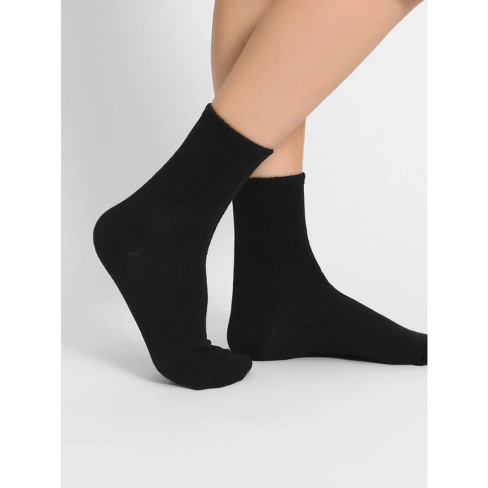 6 Pairs Unisex Middle Tube Socks White Black Sweat