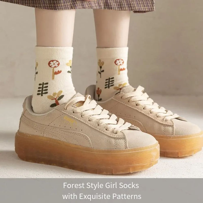6 Pairs Of Womens Spring Summer Medium Socks Khaki Vintage