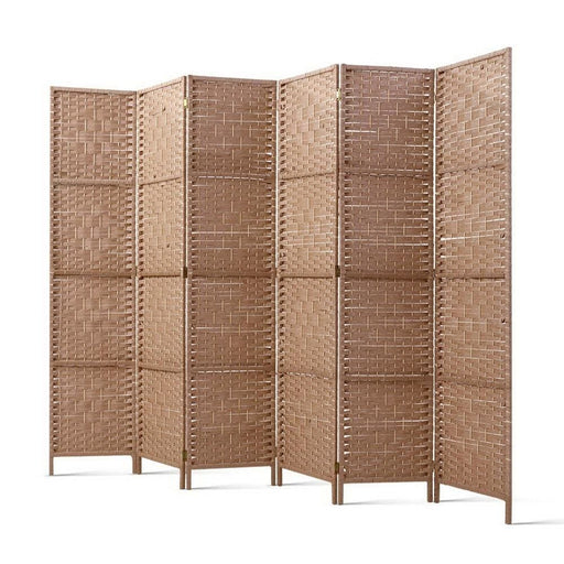 6 Panel Light-weight Room Divider Screen with Hand-woven