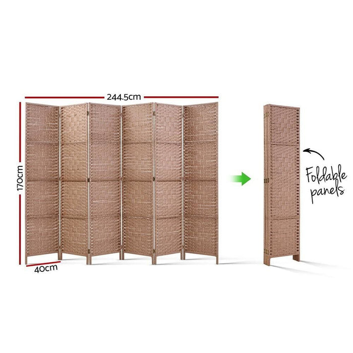 6 Panel Light - weight Room Divider Screen With Hand