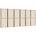 6-panel Room Divider Light Grey 420x180 Cm Abbttpn