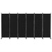 6 Panel Room Divider Screen 323cm Wheel Fabric Black