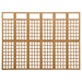 6 Panel Room Divider Trellis Solid Fir Wood Gl52161