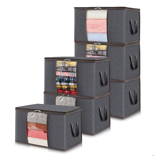 6 Piece Fabric Storage Bags For Organizing Bedroom