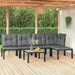 6 Piece Garden Lounge Set Black and Grey Poly Rattan Toniial