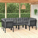 6 Piece Garden Lounge Set Black and Grey Poly Rattan Toniiln