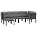 6 Piece Garden Lounge Set Black and Grey Poly Rattan Toniipn