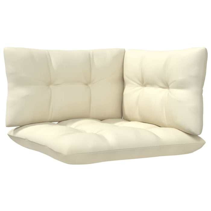 6 Piece Garden Lounge Set with Cream Cushions Solid