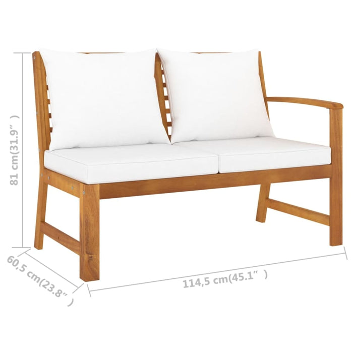 6 Piece Garden Lounge Set with Cushion Cream Solid Acacia
