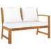 6 Piece Garden Lounge Set with Cushion Cream Solid Acacia