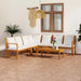 6 Piece Garden Lounge Set with Cushion Cream Solid Acacia