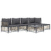 6 Piece Garden Lounge Set with Cushions Anthracite Poly