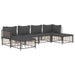 6 Piece Garden Lounge Set with Cushions Anthracite Poly