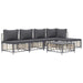 6 Piece Garden Lounge Set with Cushions Anthracite Poly